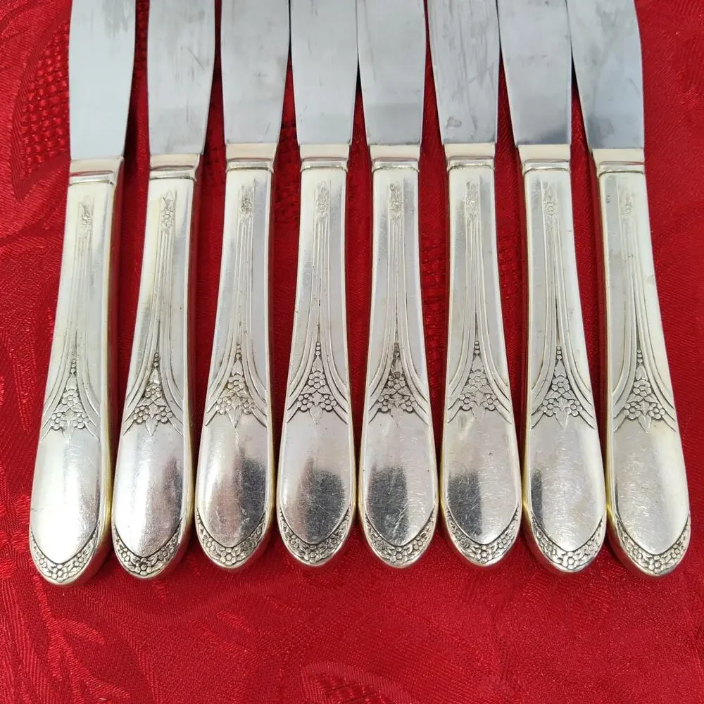 8X BK Butter Knives Rogers International MARY Lou DEVONSHIRE Silverplate